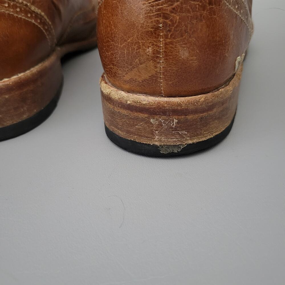 Bed Stu Corsico II Benchmade Wingtip Oxfords Brown Leather Shoes Mens 12 - Picture 8 of 13